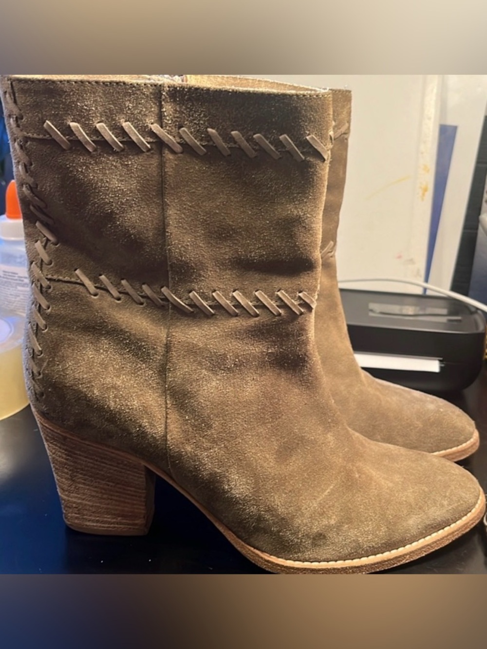 Aquatalia Suede Mid-Calf Boot in Brown - Stylish Casual Heel